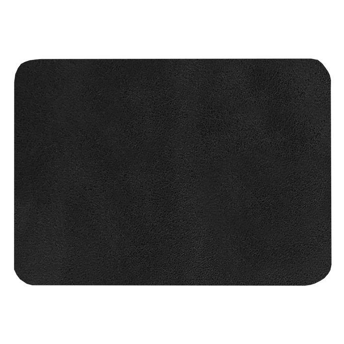 Шеврон Rectangle Smooth Leather размер 50*70 мм, черный, со скругленными углами для нанесения логотипа