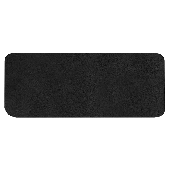 Шеврон Rectangle Smooth Leather размер 50*20 мм, черный, со скругленными углами для нанесения логотипа
