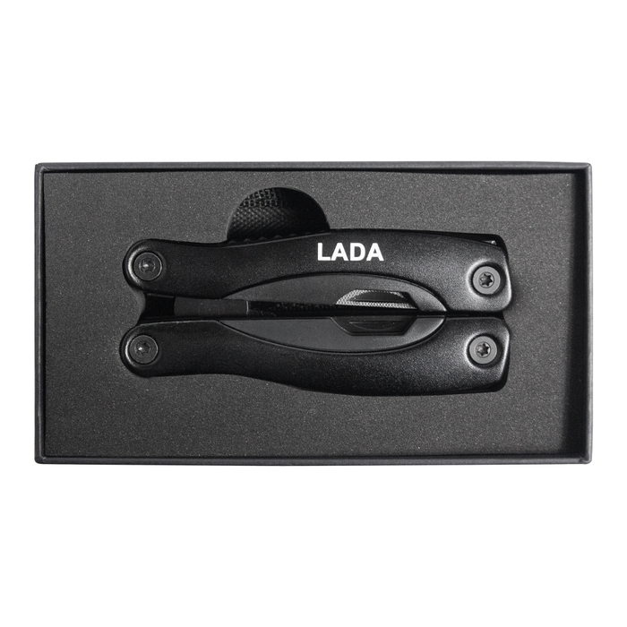 Мультитул Tools Birmingham Print Sample Lada (мультиинструмент) 11 в 1 c чехлом, в подарочной коробке, черный для нанесения логотипа