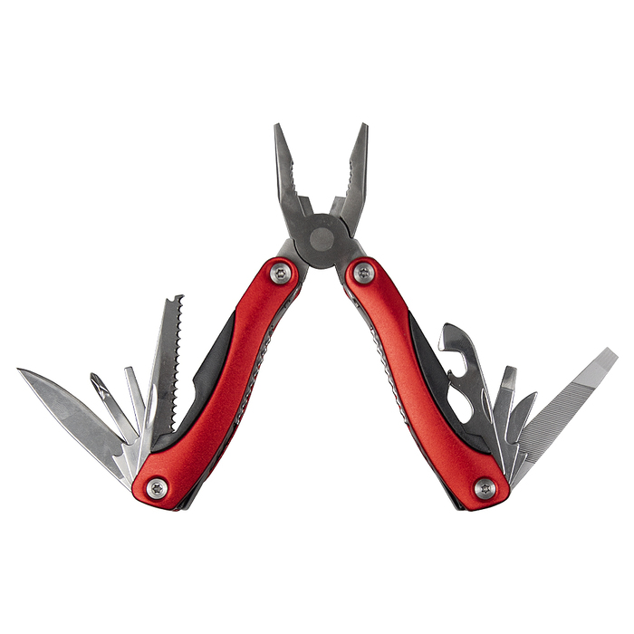 Мультитул Tools Birmingham (мультиинструмент) 11 в 1 c чехлом, в подарочной коробке, красный для нанесения логотипа