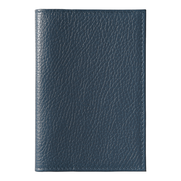 Обложка для паспорта Leather Sky Flotter Trend из натуральной кожи, темно-синяя для нанесения логотипа