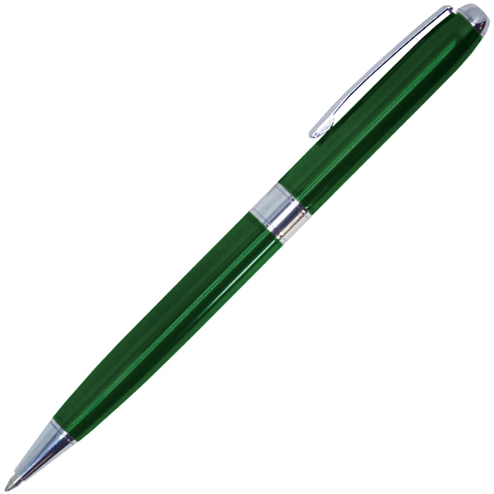 Ручка шариковая Grand Gamma, металлическая, зеленая/серебристая для нанесения логотипа