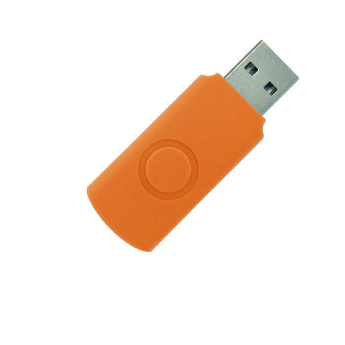 Корпус для флеш накопителя Twister 32GB, пластик Софт Тач, оранжевый для нанесения логотипа