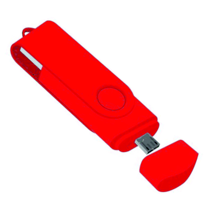 Флеш накопитель USB 2.0 Twister Smart 16GB, пластик Софт Тач/металл, красный/красный для нанесения логотипа