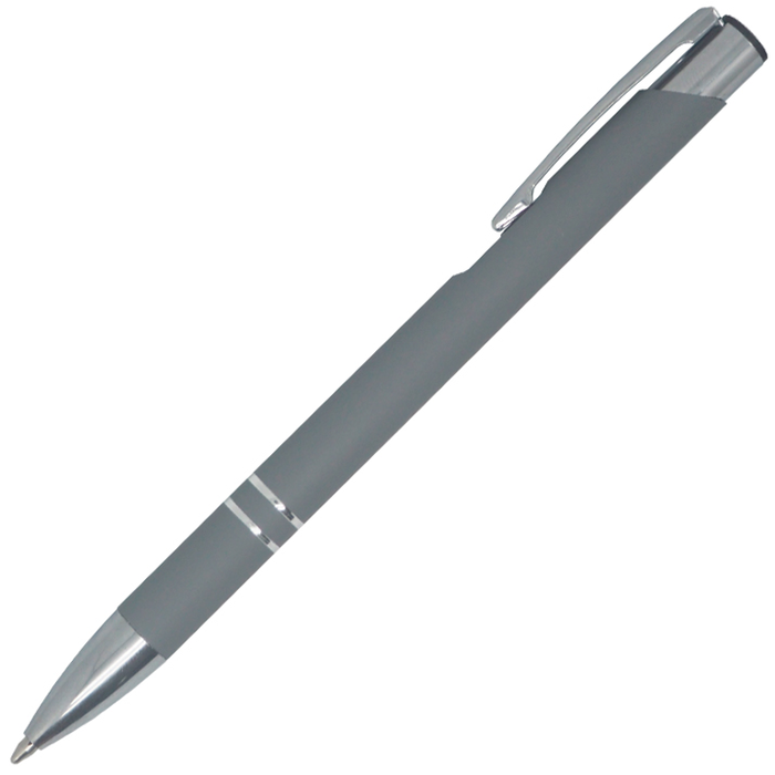 Ручка шариковая, COSMO HEAVY Soft Touch Requis,, металлическая, серая для нанесения логотипа