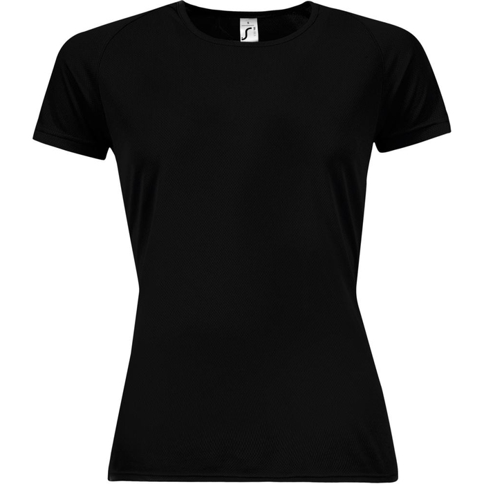 Футболка женская Sporty Women 140 черная, размер L для нанесения логотипа