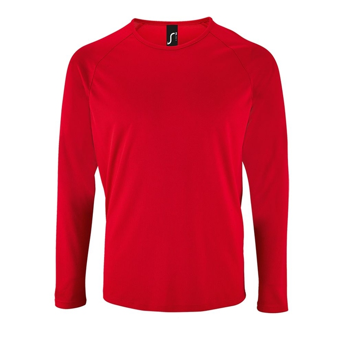 Футболка с длинным рукавом Sporty LSL Men красная, размер 3XL для нанесения логотипа