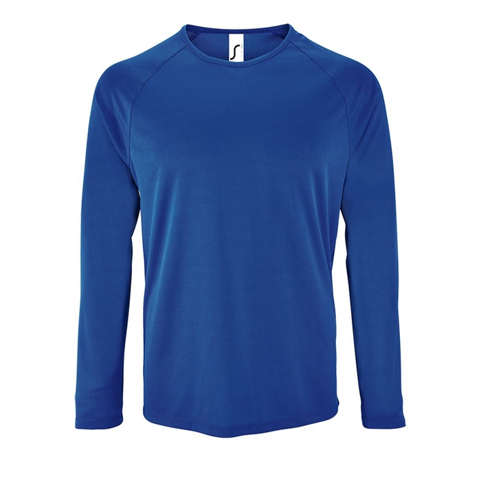 Футболка с длинным рукавом Sporty LSL Men ярко-синяя, размер 3XL для нанесения логотипа
