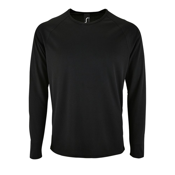Футболка с длинным рукавом Sporty LSL Men черная, размер 3XL для нанесения логотипа