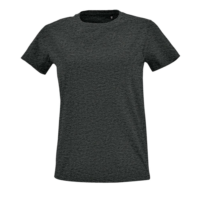 Футболка женская Imperial Fit Women черный меланж, размер L для нанесения логотипа