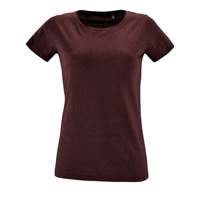 Футболка женская Regent Fit Women бордовый меланж, размер L для нанесения логотипа