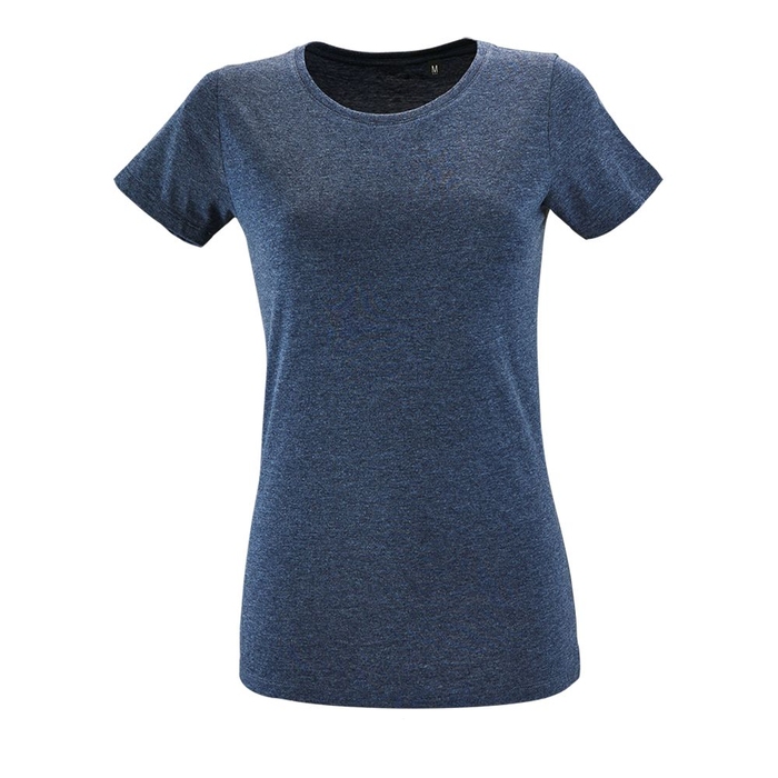 Футболка женская Regent Fit Women синий меланж, размер L для нанесения логотипа