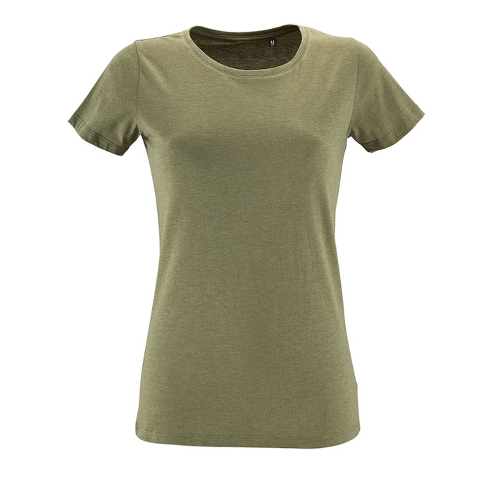Футболка женская Regent Fit Women меланж хаки, размер S для нанесения логотипа