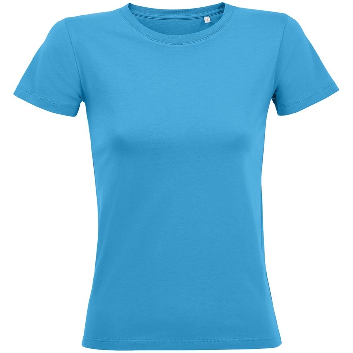Футболка женская Regent Fit Women, ярко-бирюзовая, размер L для нанесения логотипа
