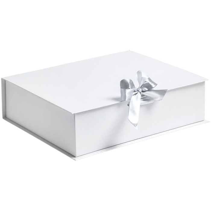 Коробка на лентах Tie Up, белая для нанесения логотипа