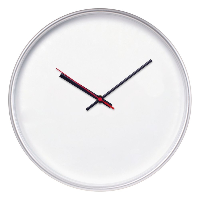 Часы настенные ChronoTop, серебристые для нанесения логотипа