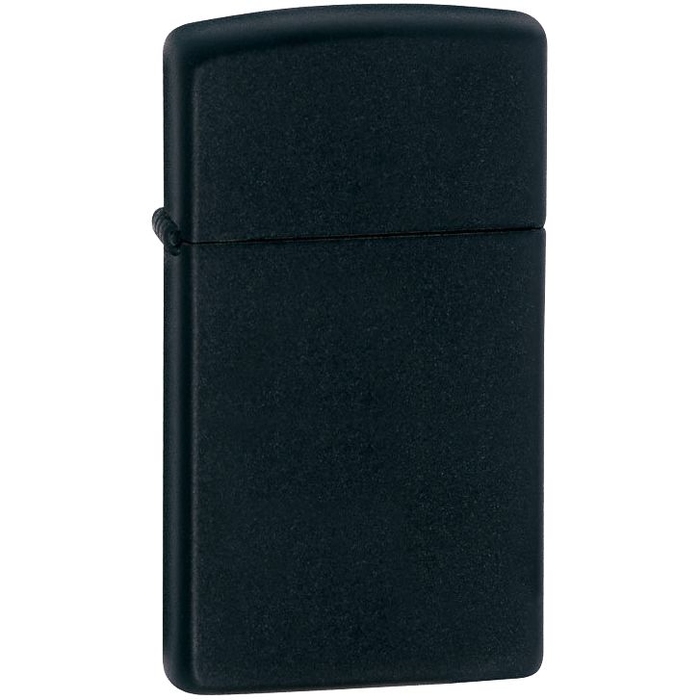 Зажигалка Zippo Slim Matt, матовая черная для нанесения логотипа