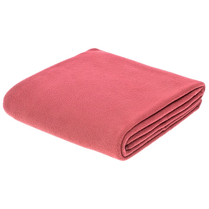 Флисовый плед Warm&Peace XL, розовый (коралловый) для нанесения логотипа