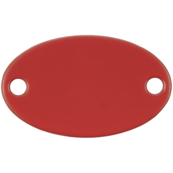 Шильдик металлический Alfa Oval, красный для нанесения логотипа