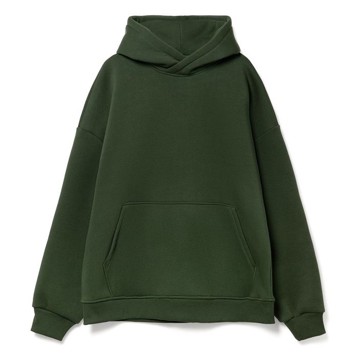 Худи Kulonga Oversize, темно-зеленое, размер 3XL/4XL для нанесения логотипа