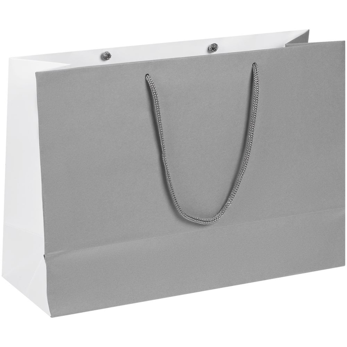 Пакет бумажный Bicolor, белый с серым для нанесения логотипа
