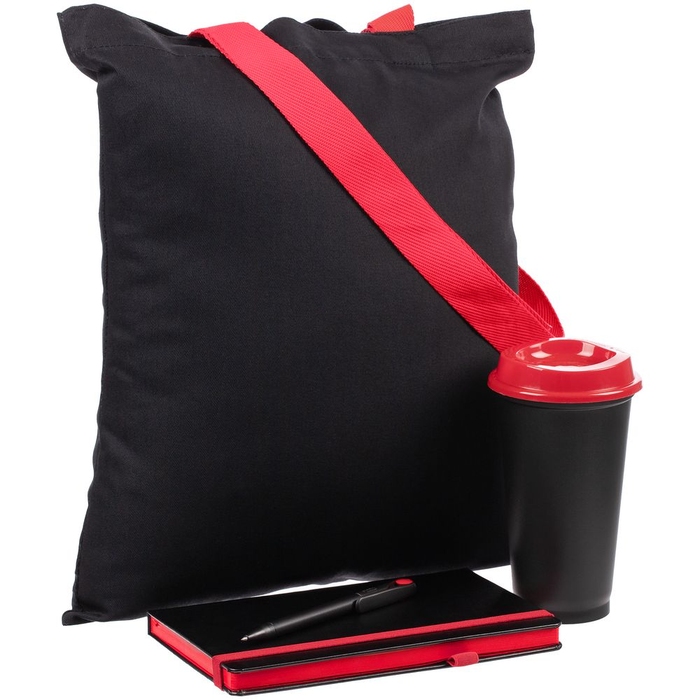 Набор Velours Bag, черный с красным для нанесения логотипа