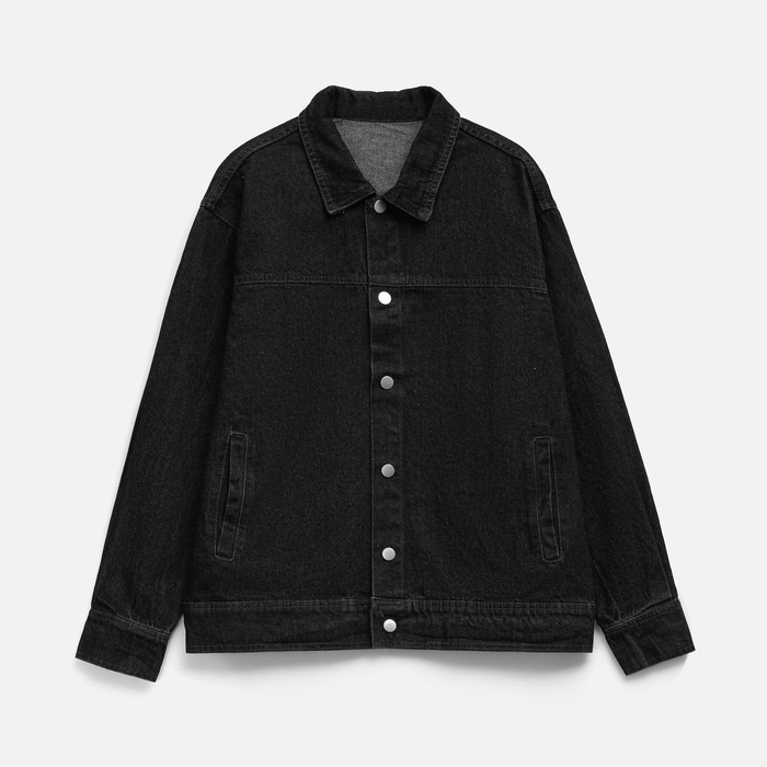 Куртка джинсовая O1, черная, размер XL/XXL для нанесения логотипа
