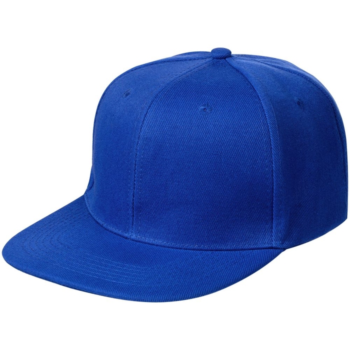 Бейсболка Snapback с прямым козырьком, ярко-синяя для нанесения логотипа