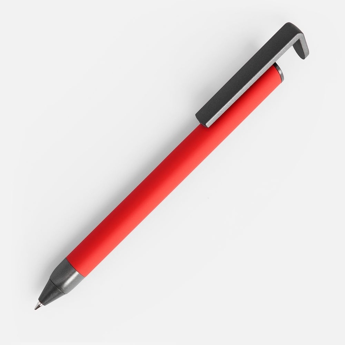Ручка шариковая Standic с подставкой для телефона, красная для нанесения логотипа
