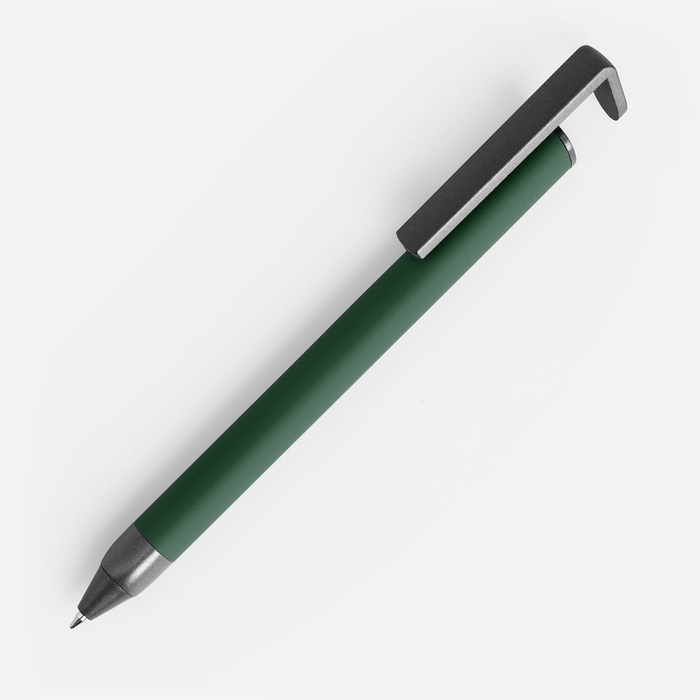 Ручка шариковая Standic с подставкой для телефона, зеленая для нанесения логотипа