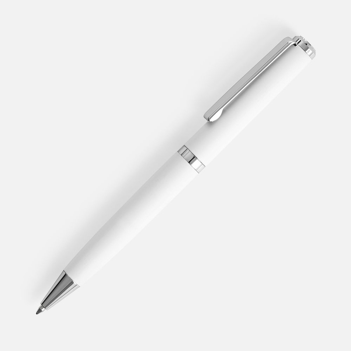 Ручка шариковая Inkish Chrome в футляре, белая для нанесения логотипа