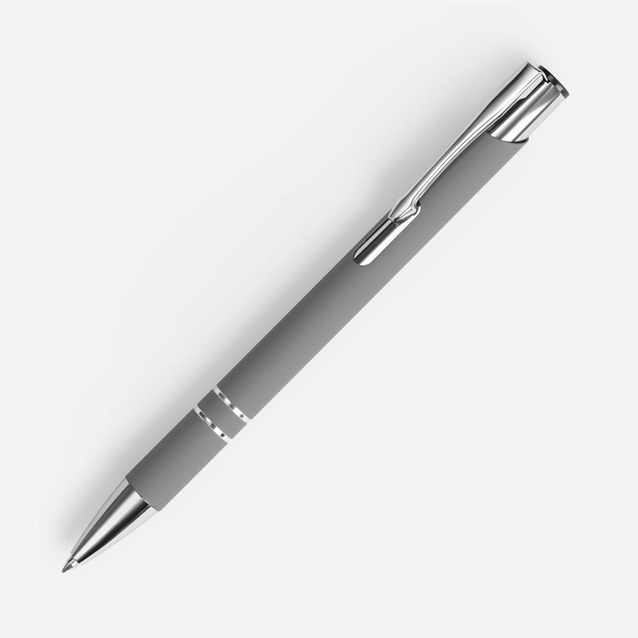 Ручка шариковая Keskus Soft Touch, серая для нанесения логотипа