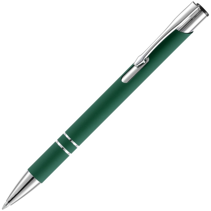 Ручка шариковая Keskus Soft Touch, зеленая для нанесения логотипа