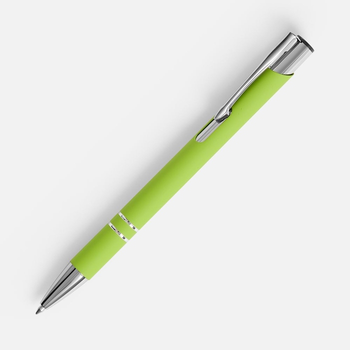 Ручка шариковая Keskus Soft Touch, зеленое яблоко для нанесения логотипа