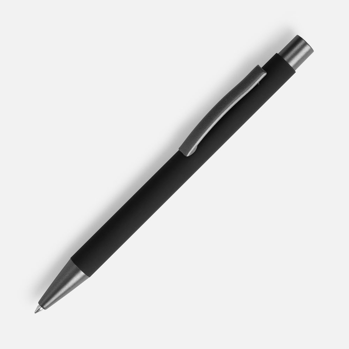 Ручка шариковая Atento Soft Touch, черная для нанесения логотипа
