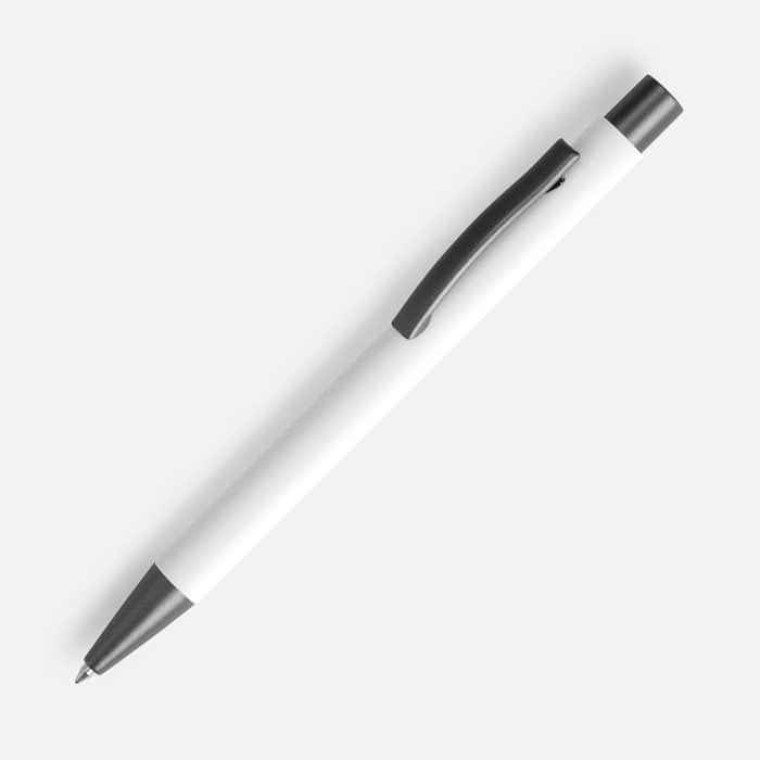 Ручка шариковая Atento Soft Touch, белая для нанесения логотипа