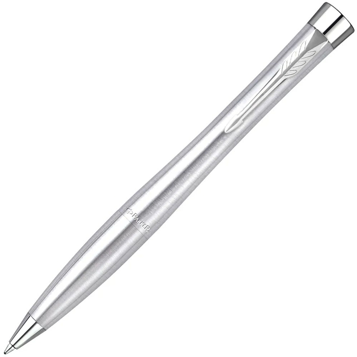 Ручка шариковая Parker Urban Twist Metro Metallic CT, серебристая для нанесения логотипа
