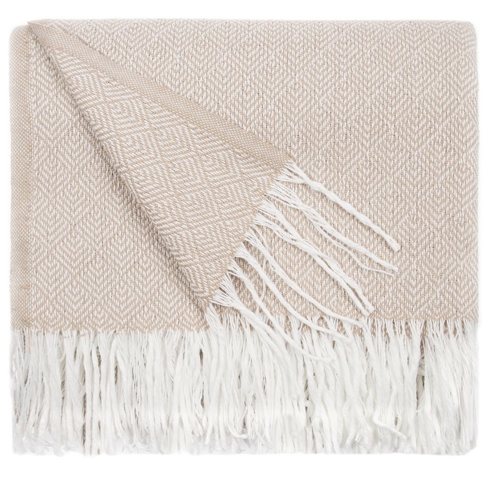 Плед «Капри», бежевый для нанесения логотипа