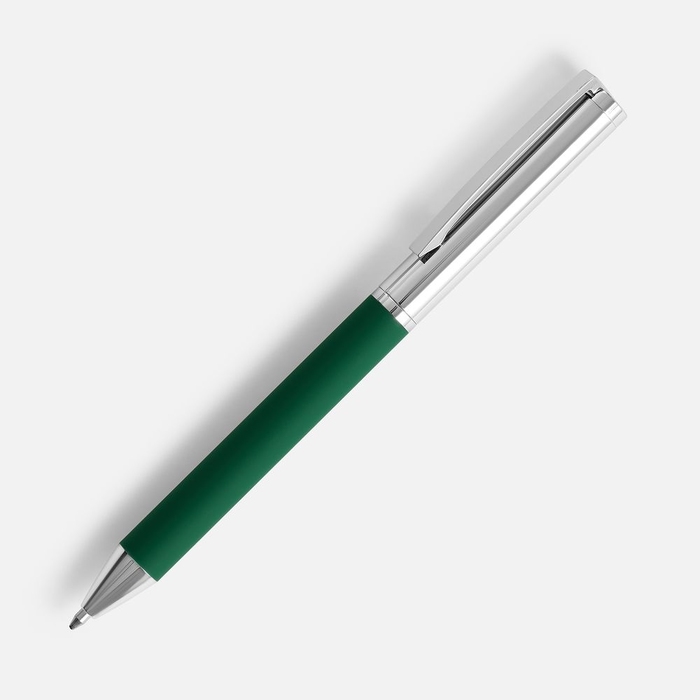 Ручка шариковая Eyeshot Soft Touch, темно-зеленая для нанесения логотипа