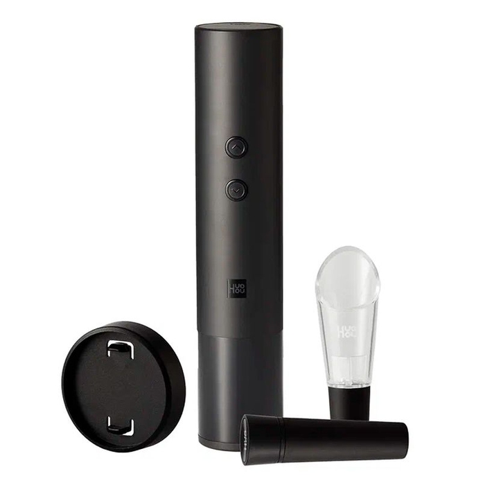 Винный набор HuoHou Electric Wine Bottle Opener 4 in 1, черный для нанесения логотипа