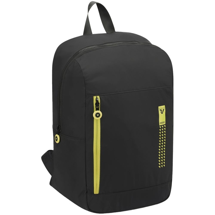 Складной рюкзак Compact Neon, черный с зеленым для нанесения логотипа