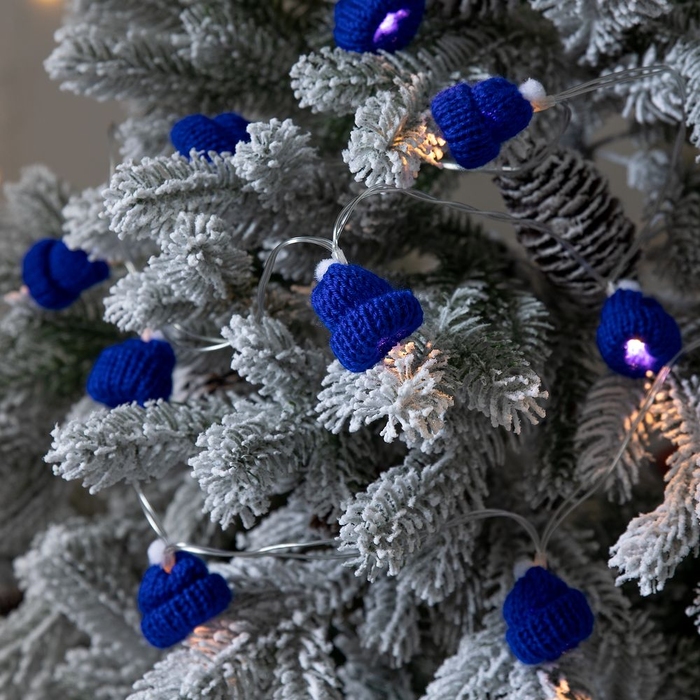 Гирлянда Cosy Poms, синяя для нанесения логотипа