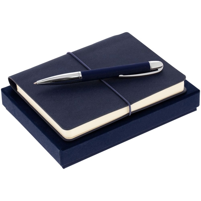 Набор Business Diary Mini, синий для нанесения логотипа