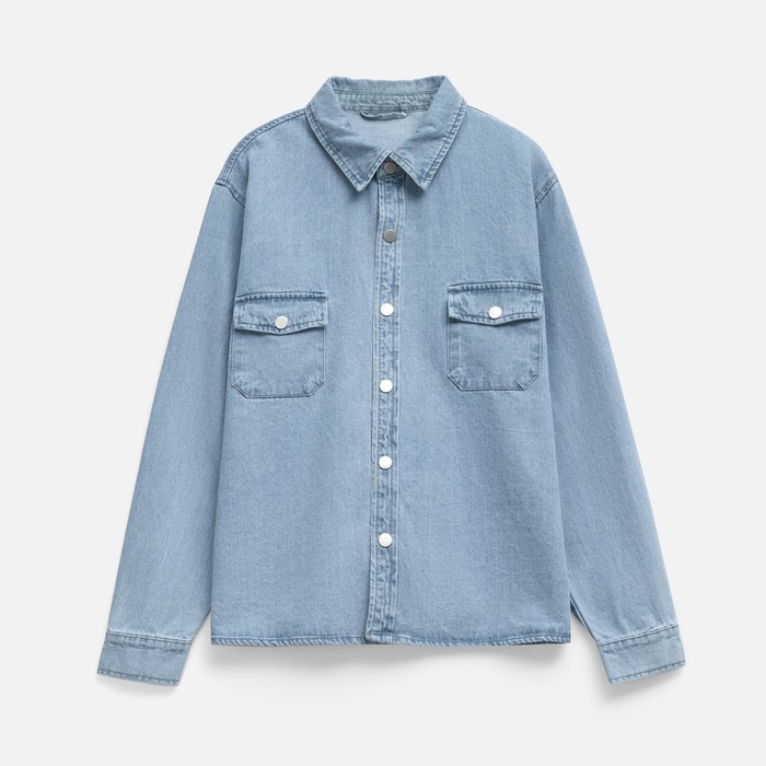 Куртка джинсовая O3, голубая, размер 3XL/4XL для нанесения логотипа