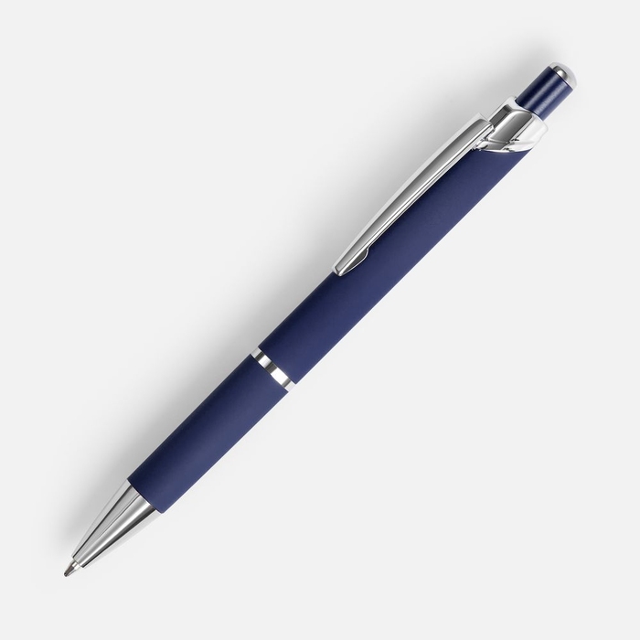 Ручка шариковая Chromos Soft Touch, синяя для нанесения логотипа