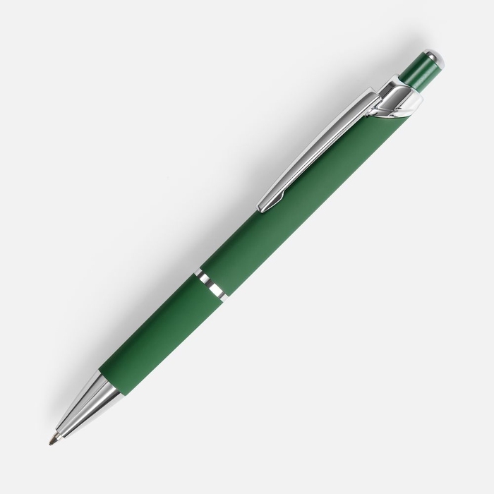 Ручка шариковая Chromos Soft Touch, зеленая для нанесения логотипа