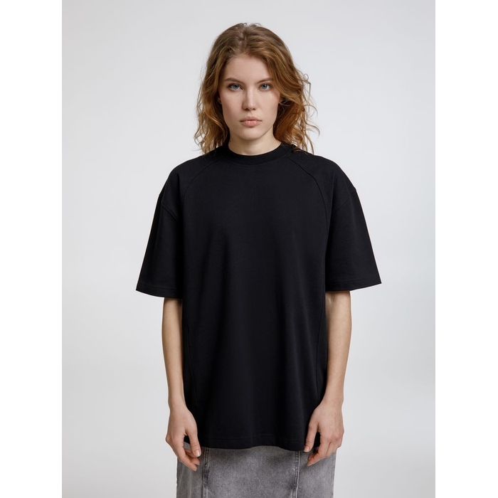 Футболка оверсайз унисекс Sideline, черная, размер XL/XXL для нанесения логотипа