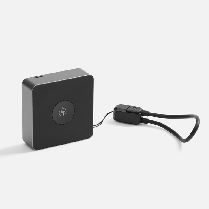 Внешний аккумулятор с беспроводной зарядкой Aura Power 5000 мАч, серый для нанесения логотипа
