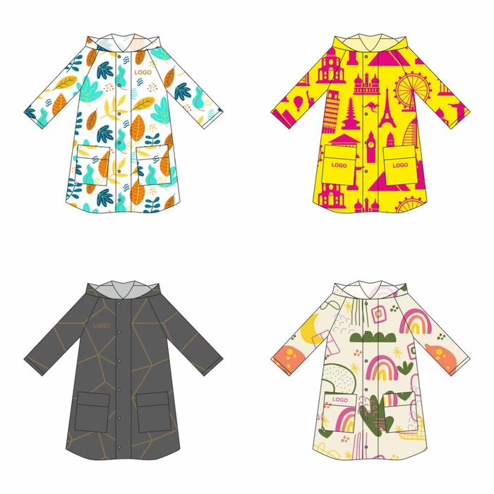 Дождевик классический RainCoat Premium на заказ, разноцветный, M/L для нанесения логотипа