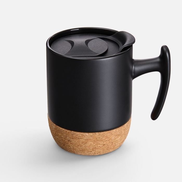 Кружка Corky Grip, черная для нанесения логотипа
